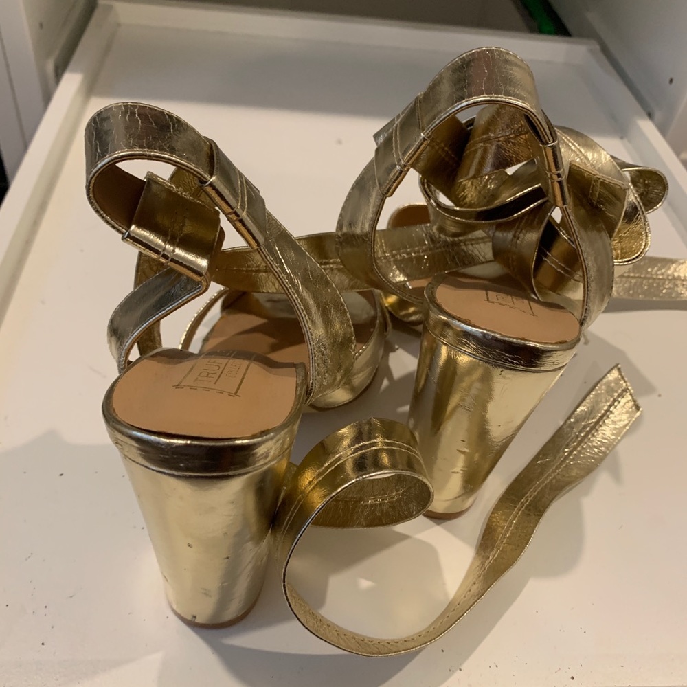 Tie Ankle high block heels sandals